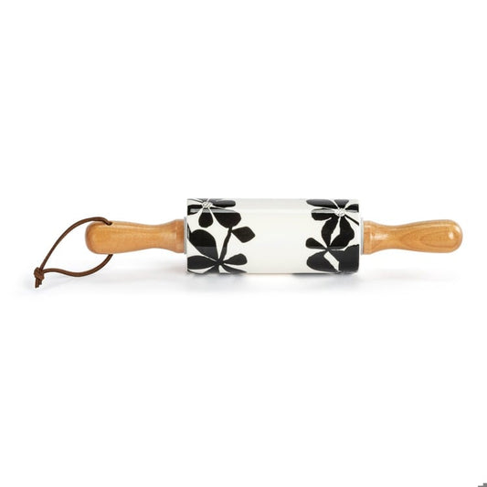 Bold Floral Ceramic Rolling Pin - 9in